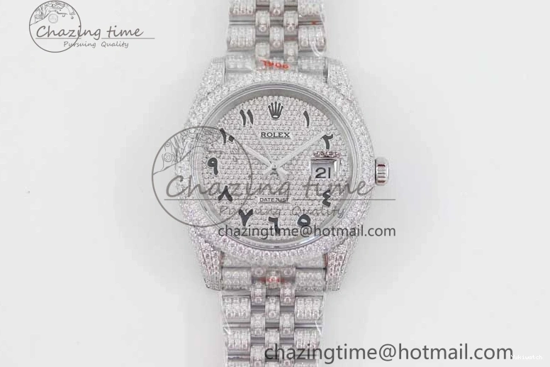 Jubilee Diamonds Datejust TWF 41 Arabic Full on A2824 Dial Edition SS Markers Best Bracelet 1:1 0214